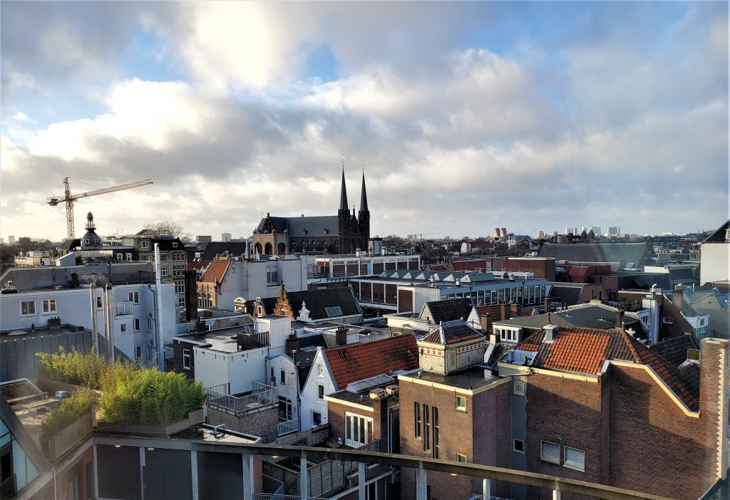 Amsterdam rooftop view from Blue Amsterdam 360 Cafe