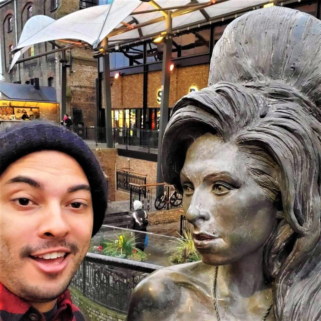 Amy Winehouse statue at Camden Market in London England